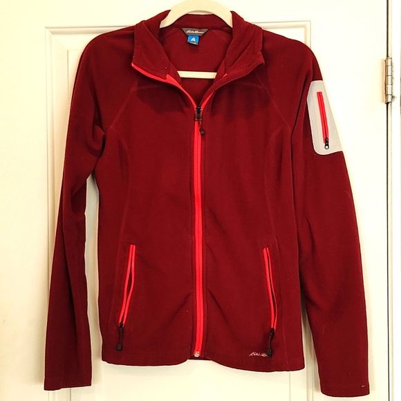 Eddie Bauer Jackets & Blazers - Eddie Bauer Women's Burgundy Zipper Front Fleece Jacket Size M First Ascent